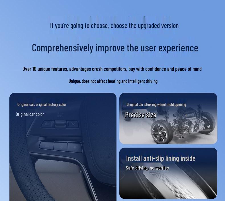 2024 Geely Boyue Steering Wheel Cover: Ultra-thin, Non-slip, All-season, Universal Fit.