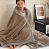 Double Layer Solid Color Milk Velvet Blanket Autumn Winter Thicken Warm Plush Blanket for Bed Sofa Single Double Thick Bed Sheet