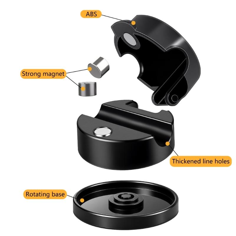 6Pieces 360 Degree Rotating Cord Keeper Magnetic Cable Organiser Adhesive Cable Clip For Desk Cable Cord Management