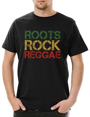 Roots Rock Reggae Herren T-Shirt Rasta Rastafari Jah Irie Zion Reggae Babylon