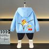 Spring and Autumn Girls Long Sleeved Zippered Cartoon Dinosaur Hooded Windproof Coat Top Children's Wear Jacket Baseball Jacket Models Boys and Girls
