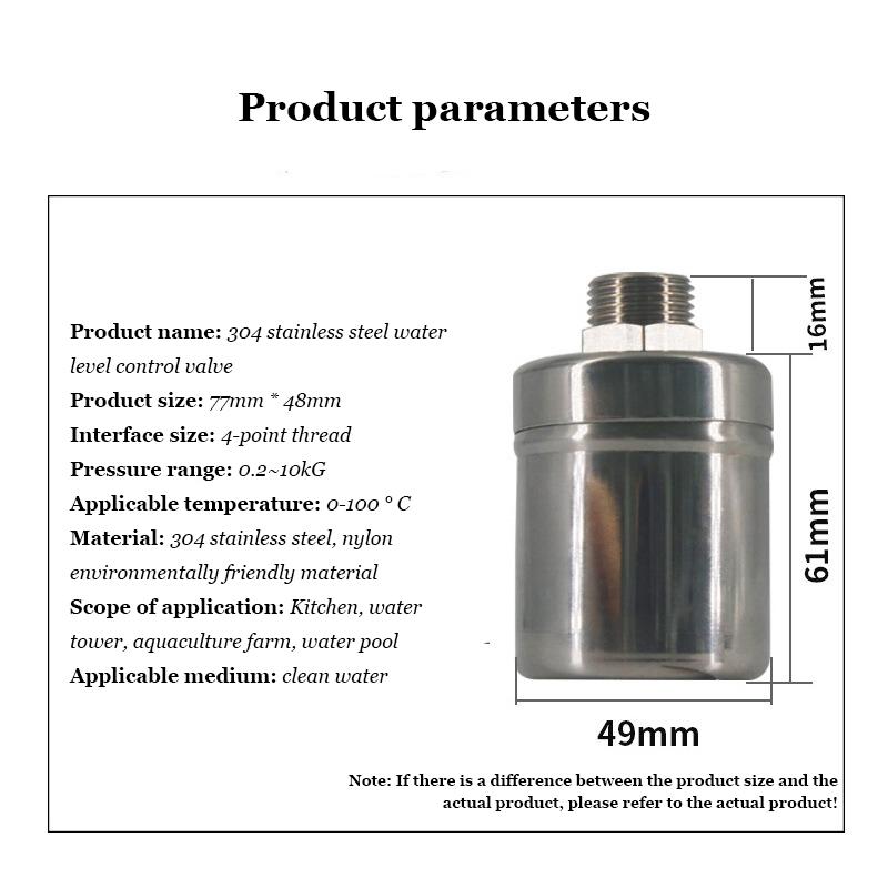 304 Edelstahl Schwimmerkugelventil automatischer Wasserstandregler Wasserturmtank Küchenarmatur automatischer Wasserstopp