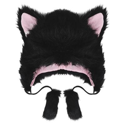 Apparlxer Cat Cosplay Headgear Hat, Halloween, Fluffy, Cute, Meow Meow, Unisex, Costume Accessory (Black)