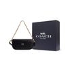 Coach Brook Flap 24 Metal Logo Detachable Shoulder Strap Leather Shoulder Bag Medium Women Shoulder Bag Black CAN90-B4BK