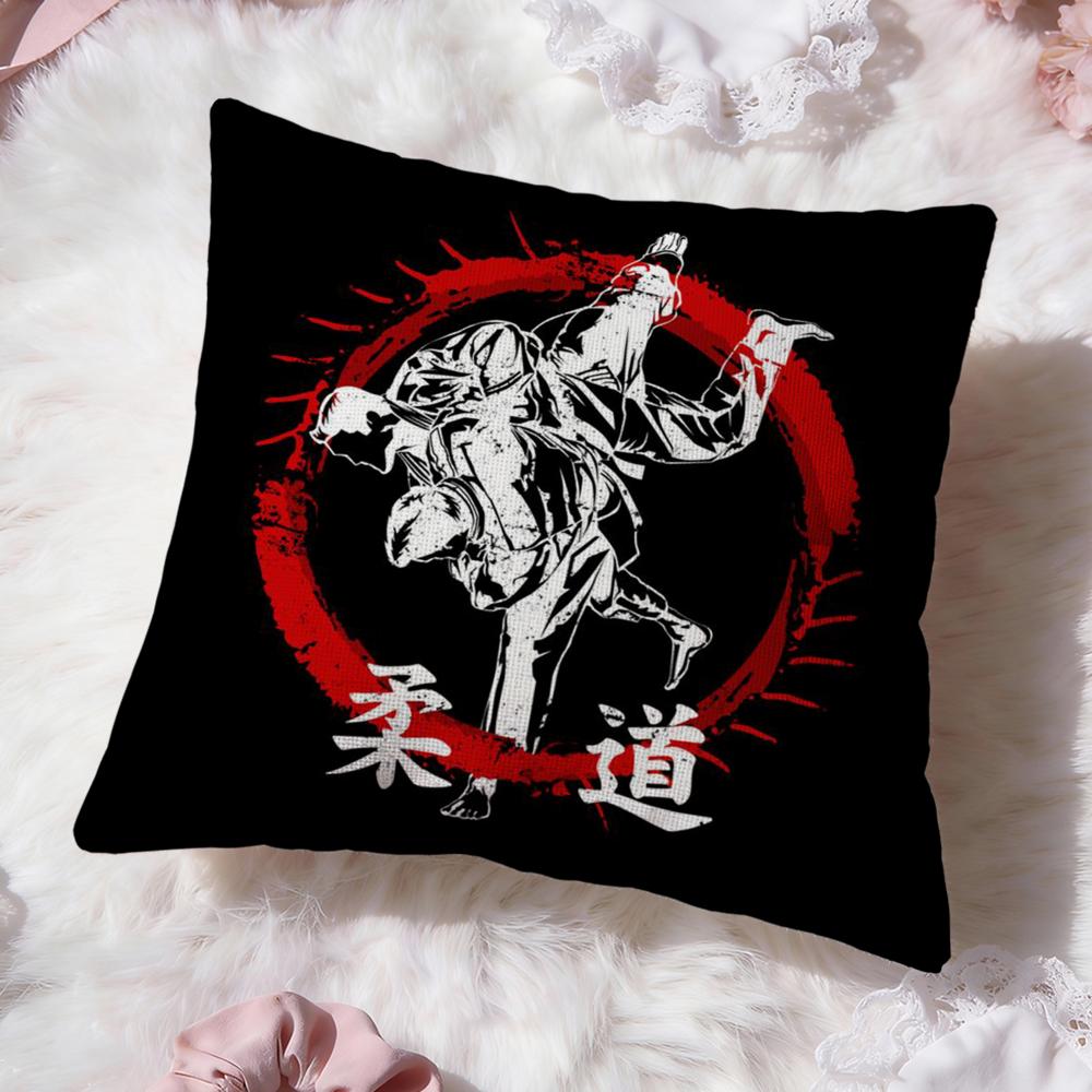 Sports Judo Martial Arts Cushion Cover Premium Comfort Reversible Pillow Cove -Two in One Design for Any Room & Car Interior