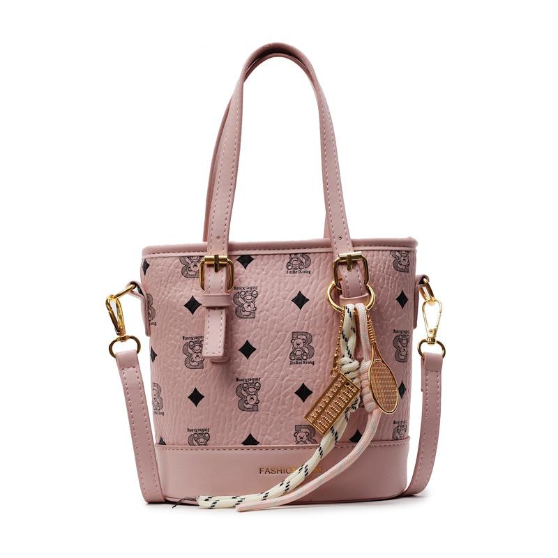 Korean Version of the New Product, High-end Classic Printing Fashion, Portable Bucket Bag, Niche Temperament, Women's Commuter Style Messenger Bag