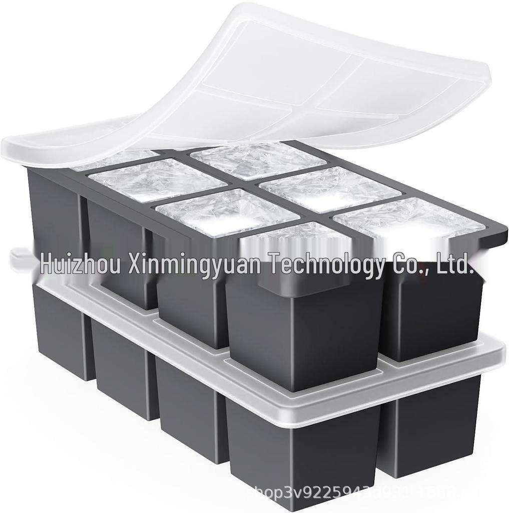 Food-Grade Silicone Ice Cube Tray with Lid: Freezer Mold & Storage Container