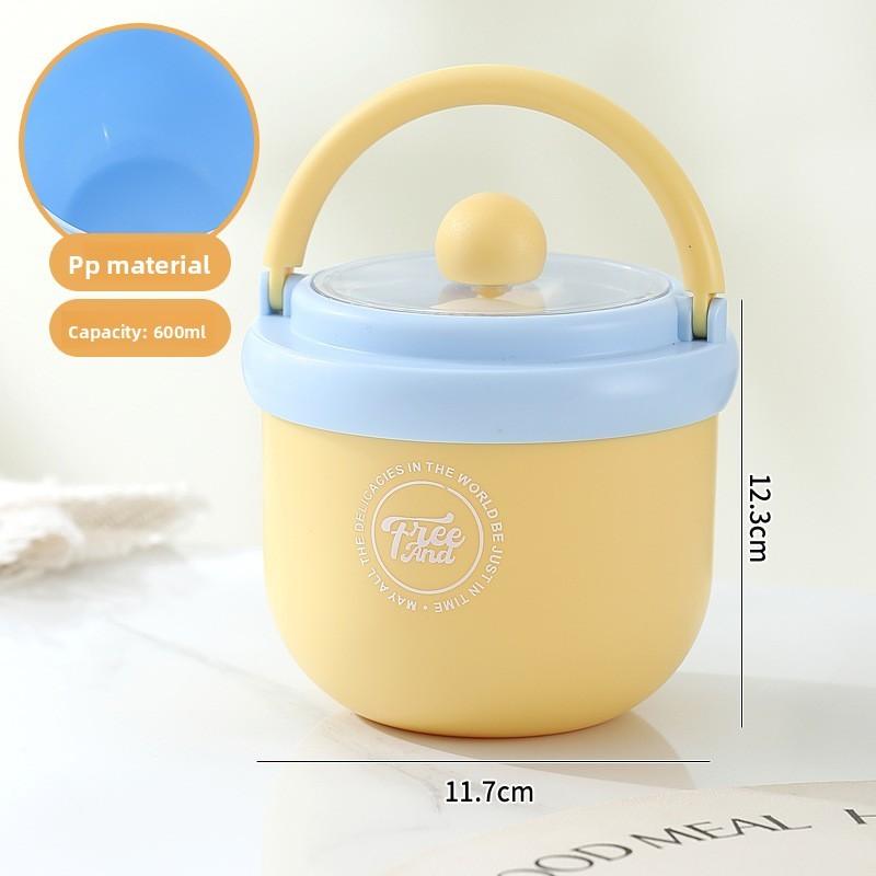 Insulated Student Breakfast Cup With Lid And Spoon For Office And School Use