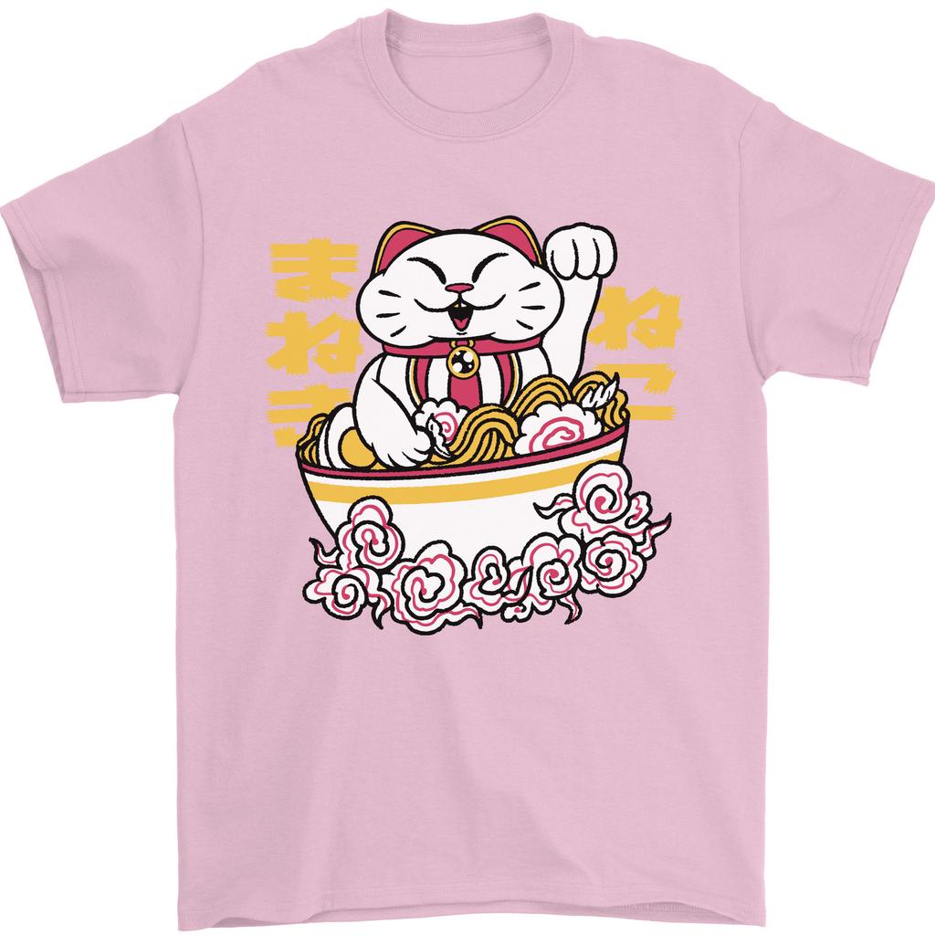 Ramen Lucky Cat Mens T-Shirt 100% Cotton