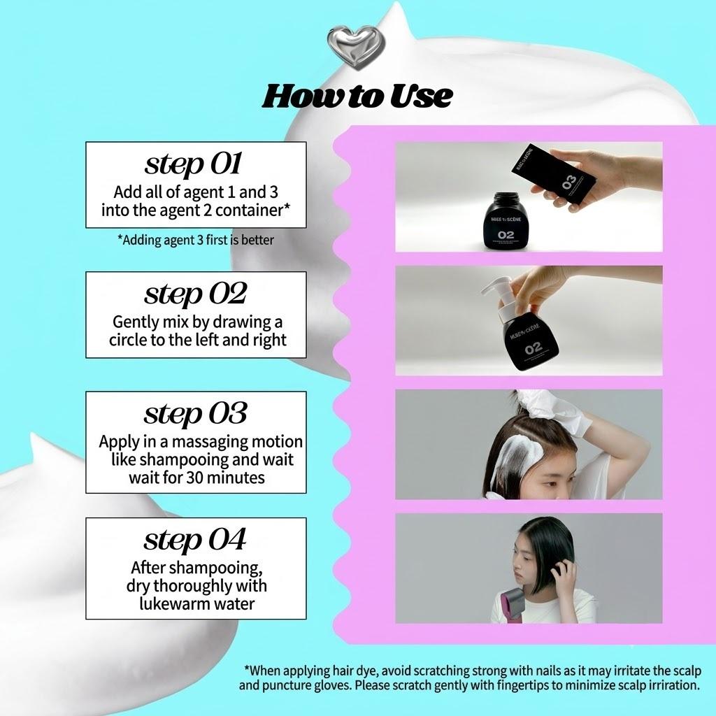 MISE En SCÈNE Hello Bubble Foam Hair 21 Color 100g with AESPA + Optional Self Hair Dye Kit