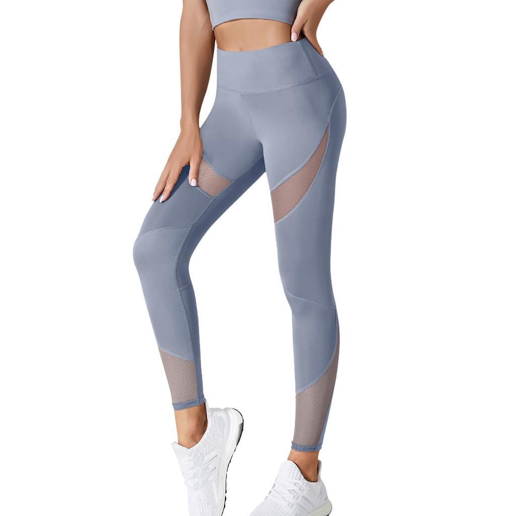 Damskie spodnie do jogi Peach Hip Pants z wysokim stanem, siateczkowe, elastyczne, obcisłe spodnie sportowe, spodnie fitnessowe z podnoszeniem bioder