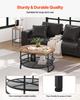 3 Pieces Round Coffee Table Sets, 80 cm Industrial Living Room Table with 2 End Side Tables, Easy Assembly Coffee and End Tables Sets with Metal Legs,