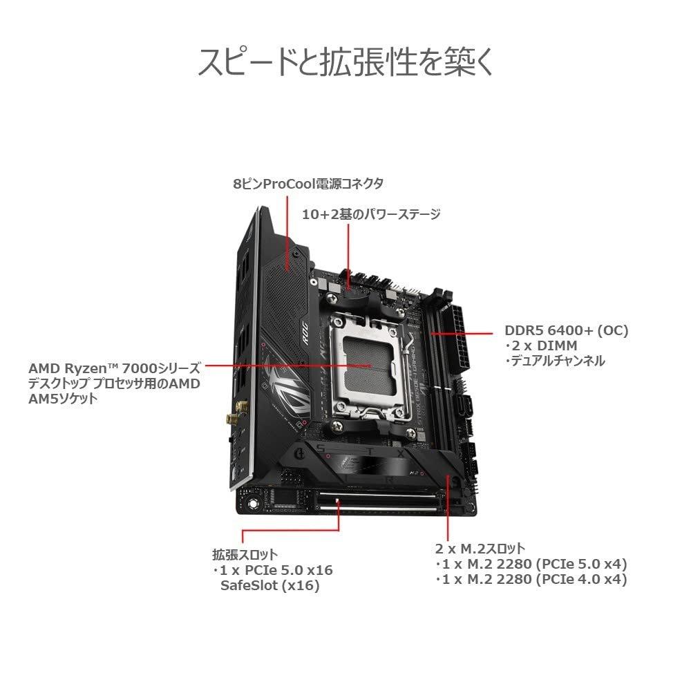 ASUS ROG STRIX B650E-I GAMING WIFI Motherboard - AM5, Mini-ITX, PCIe 5.0, WiFi 6E
