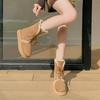 Augustine snow boots winter new velvet thickened lace-up short boots folded two wear platform cotton shoes
