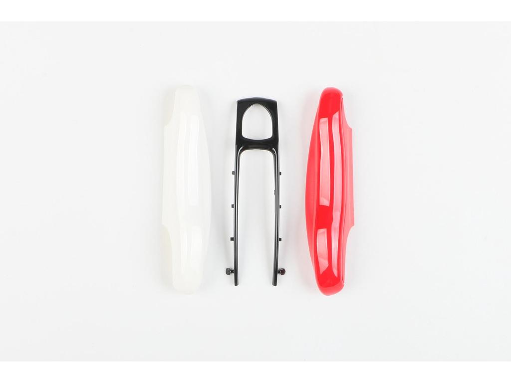 Compatible Key Shell for Porsche Cayenne, Macan, 718, Taycan, 911, Panamera - Red/White Mix