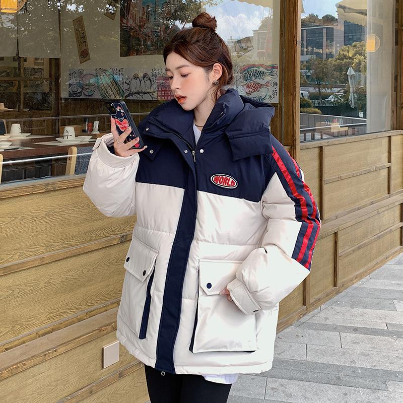 Female s Cotton-padded Jacket Hong Kong Style Cotton-padded Jacket Updated Year s Bread Coat Winter Thickened Down Cotton Coat Work St Practical Use S