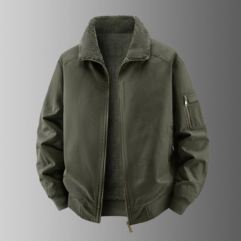 Winter Baumwolle Locker Revers Werkzeug Herrenjacke Winter Verdickt Bomberjacke Herrenkleidung Lässig Und Warm