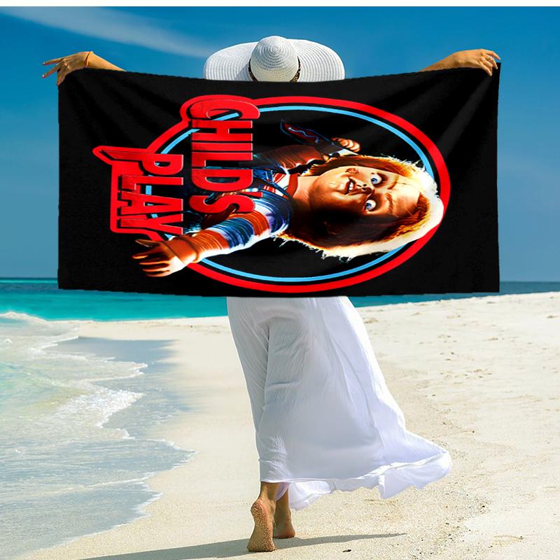 1pc Chucky3 Beach Towel, Comfortable and Thick, and Swimming/Bath/Picnic/Camping Towel, Suitable for Seaside Beaches