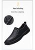 2025 Men’s Breathable Soft-Soled Slip-On Leather Business Casual Shoes - British Style, Low-Top.