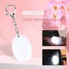 Mini Lanterna LED Recarregável de Chaveiro Formato Oval Luz para Bolsa Presentes Luz com Sensor de Toque