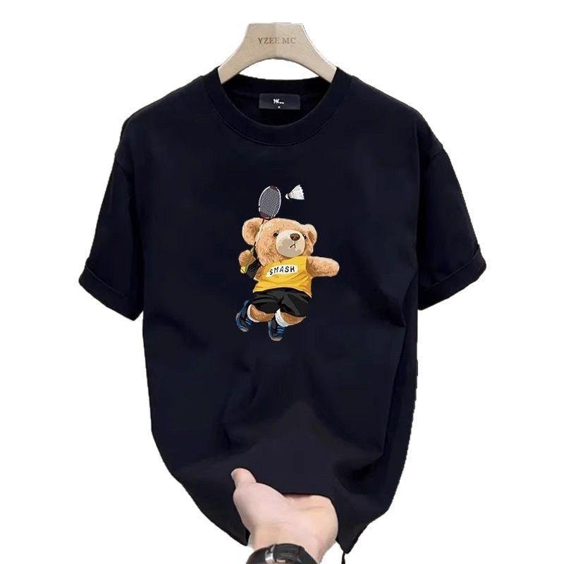 Trendy Brand Short-Sleeved Pure Cotton Men'S Printed T-Shirt Trendy Men'S And Women'S Versatile Round Neck T-Shirt Men'S