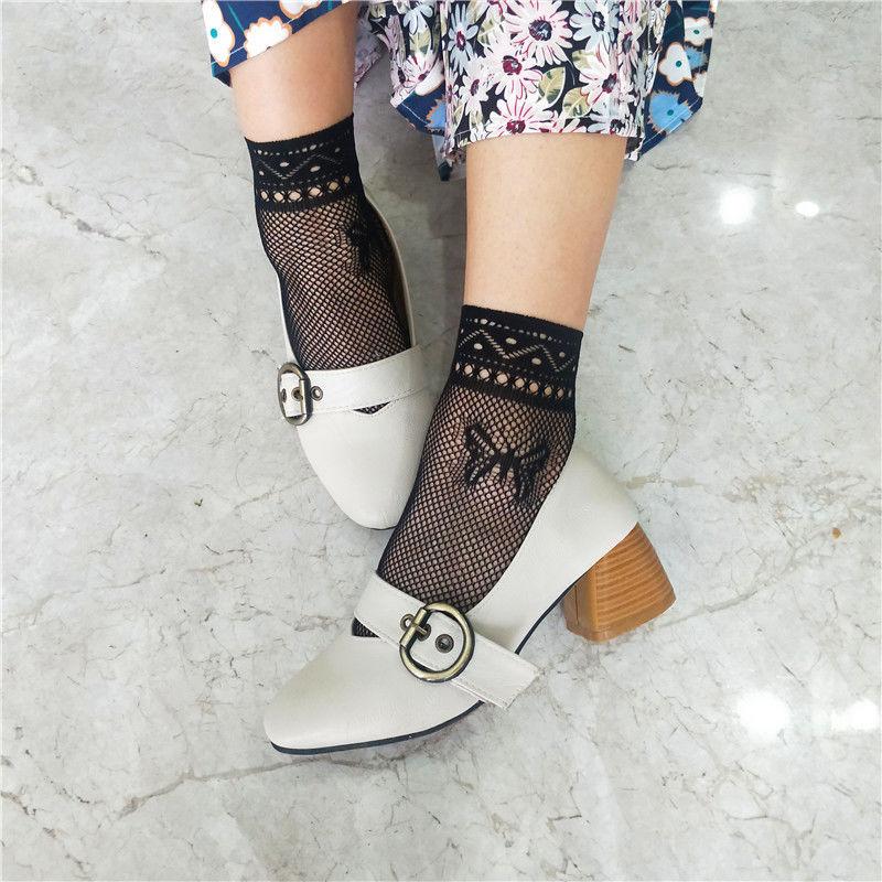 4 Perechi Ciorapi Scurți Dantelă Retro Dantelă Plasă Sexy Gol Ciorap Scurt Femei Negru