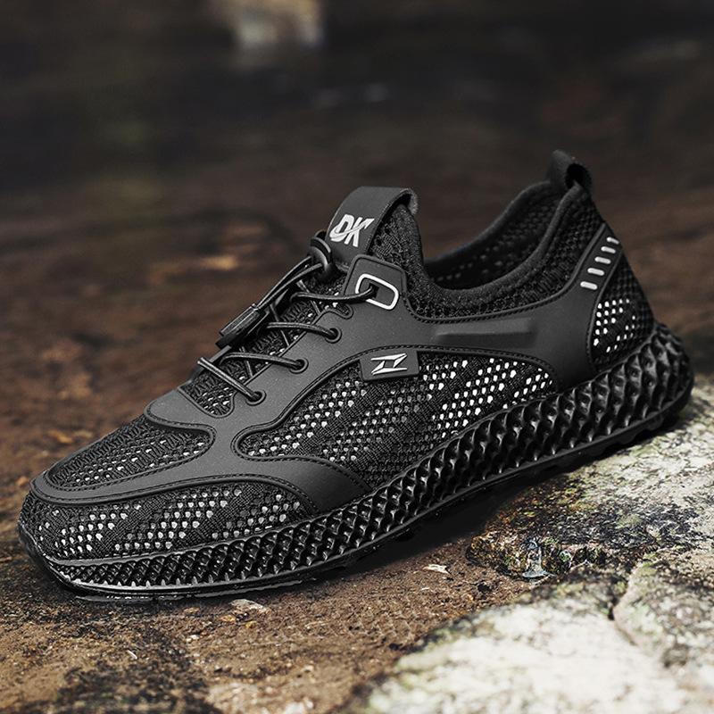 2025 summer new creek shoes wading shoes quick-drying big mesh shoes versatile breathable fly-woven shoes men's sports trendy shoes