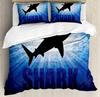 Shark Bedding Set For Bedroom Bed Home Inhabitants Of Ocean Sharks Whales Dolphins Octopus Duvet Cover Quilt Cover Pillowcase
