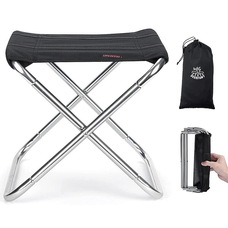 

DEERFAMY Folding chair lightweight Compact [only 280g] Load capacity 100kg Instant storage for 3 seconds folding chair folding chair mountain climbing