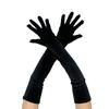 Winter Long Thickened Golden Velvet Gloves Stage Performance Etiquette Costume Gloves 1920S Vintage Prom Gloves