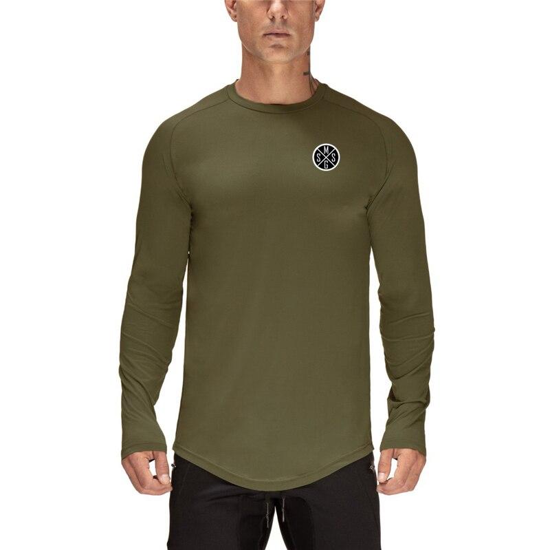 Muscleguys Skin-friendly Men's Training Summer Thin Sports Long-sleeved Running Quick-drying Tops Bodybuilding Spring and Autumn T-shirt