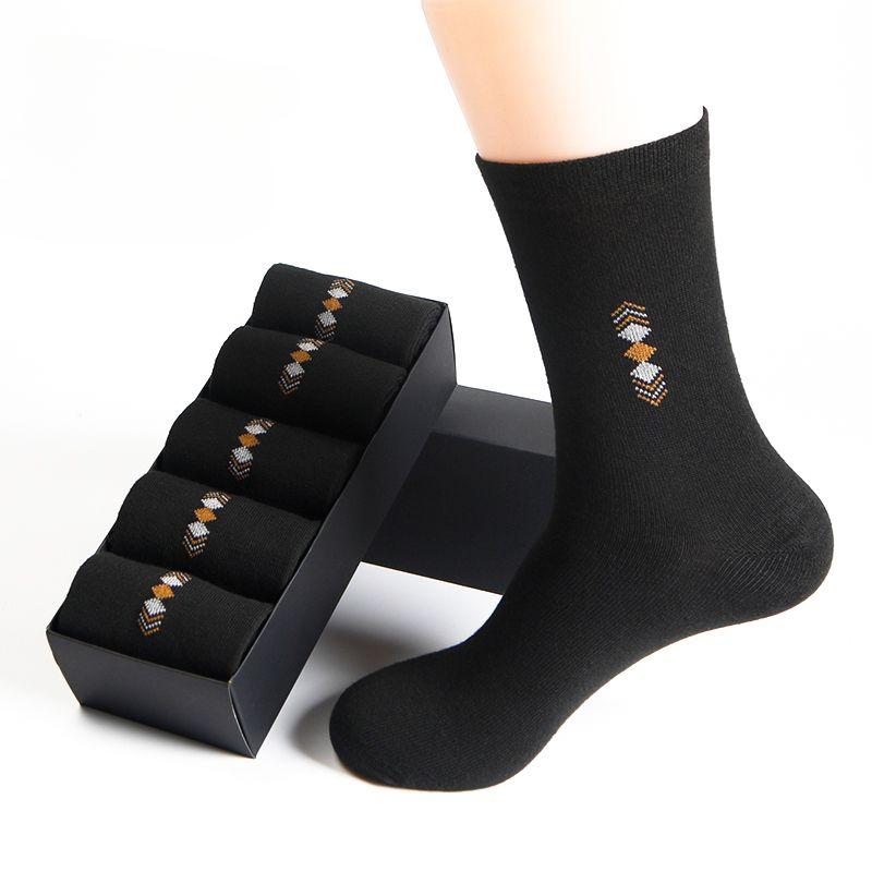 2/5/10 Pairs/Lot Men's Fashion Socks Four Seasons Leisure Breathable Mid Tube Socks  39-46