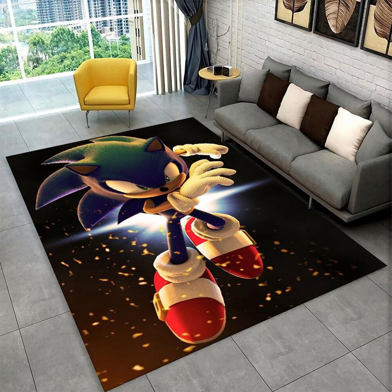Classic S-Sonic Cartoon Game Carpet Rug for Playroom Bedroom Living Room Sofa Home Decor,kid Area Rug Non-slip Floor Mat Gift