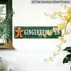 15.7×3.94inch, 2D Flat, 1pc Rustic Gingerbread Lane Metal Wall Sign - Large Vintage Christmas Aluminum decorative sign, Durable Aluminum Gingerbread