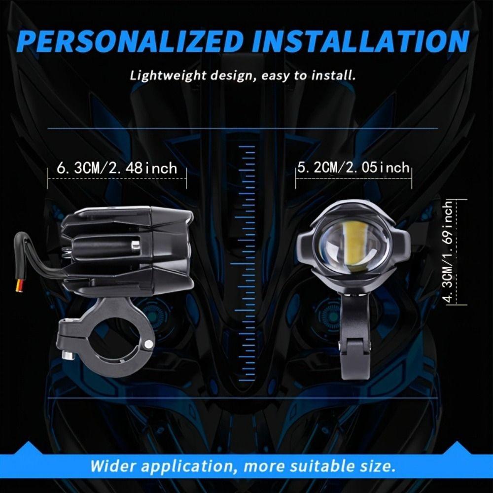 1/2 Pcs Alloy Motorcycle Fog Light 6000K Super Bright 4-Mode Auxiliary Lamp Led Lighting Bulbs for BMW/Honda/Yamaha/Suzuki