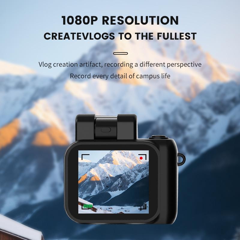 Mini Camera with Screen HD 1080p Portable Video Recorder with Flash Light and Battery Dock Digital Camera Small Camera