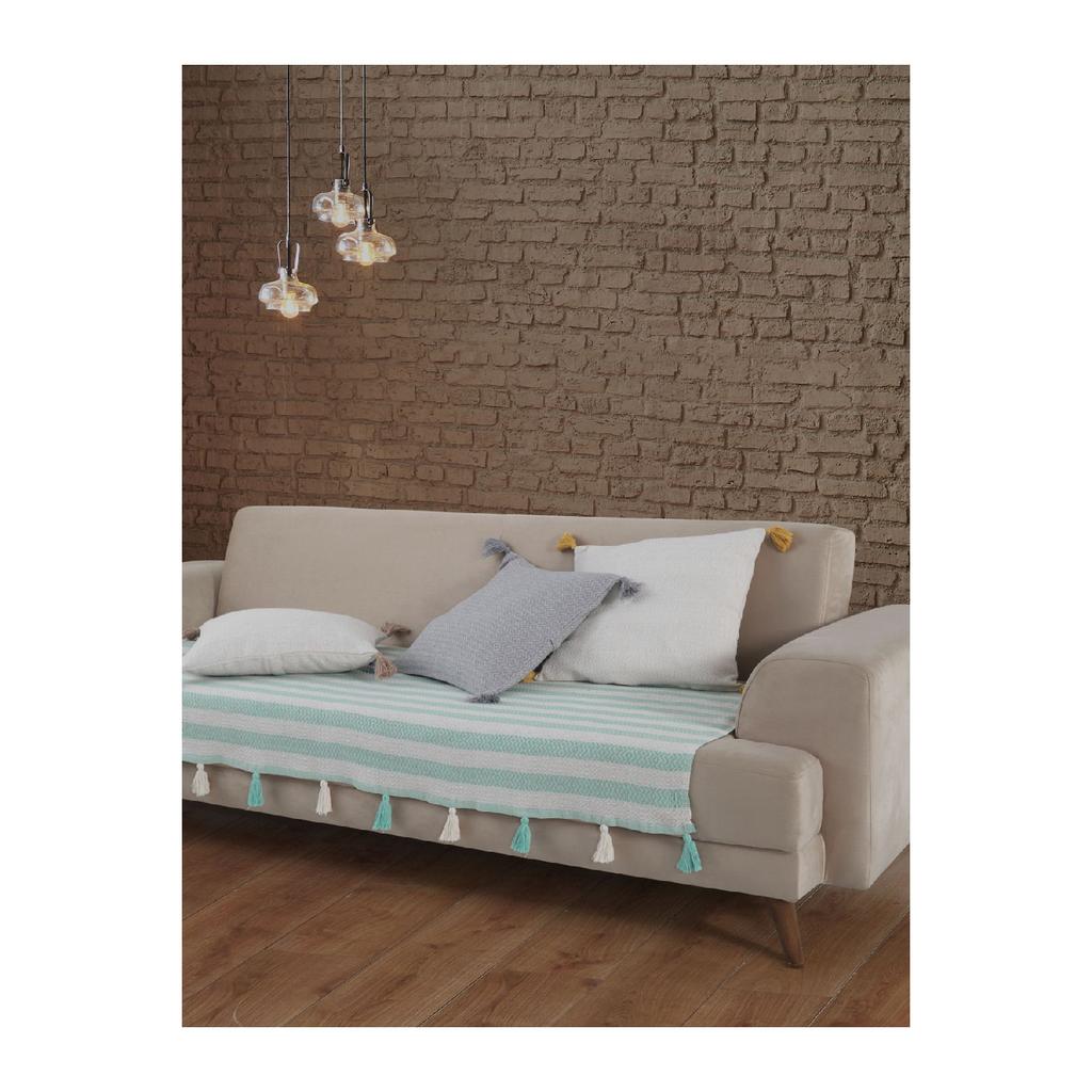 Liva Pompom Black Sofa Cover 115 X 200 Cm Sofa Divan Sofa Bed Armchair Cover Shawl With Tassels