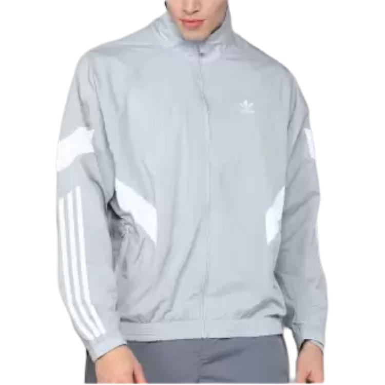 Adidas Originals Logo Print Contrast Zip-Up Jacket Men Jacket Blue HK7320
