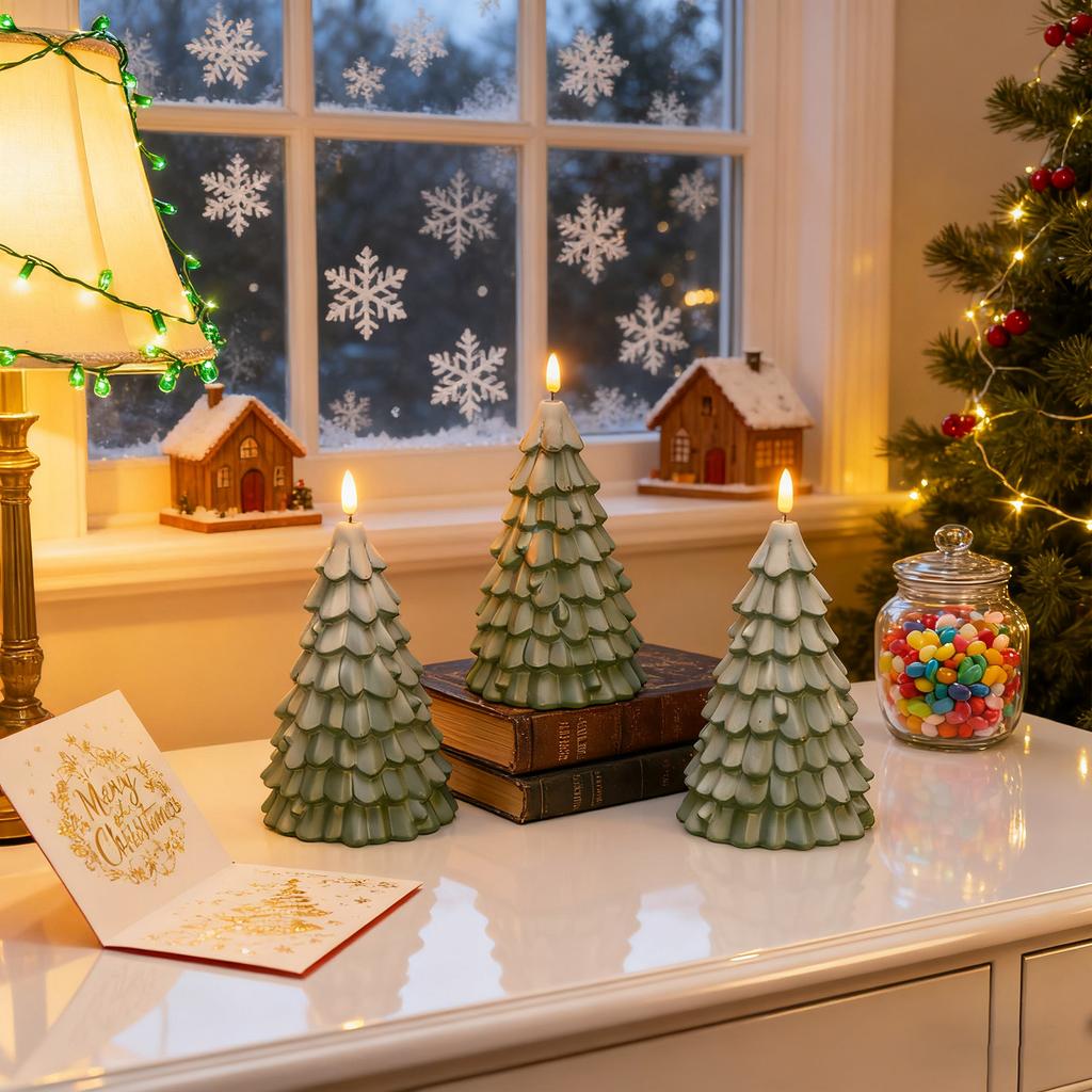 Christmas Vinyl Christmas Tree Night Light Bedroom Dormitory Bedside Ornaments Christmas Decoration Atmosphere Light Christmas Gift