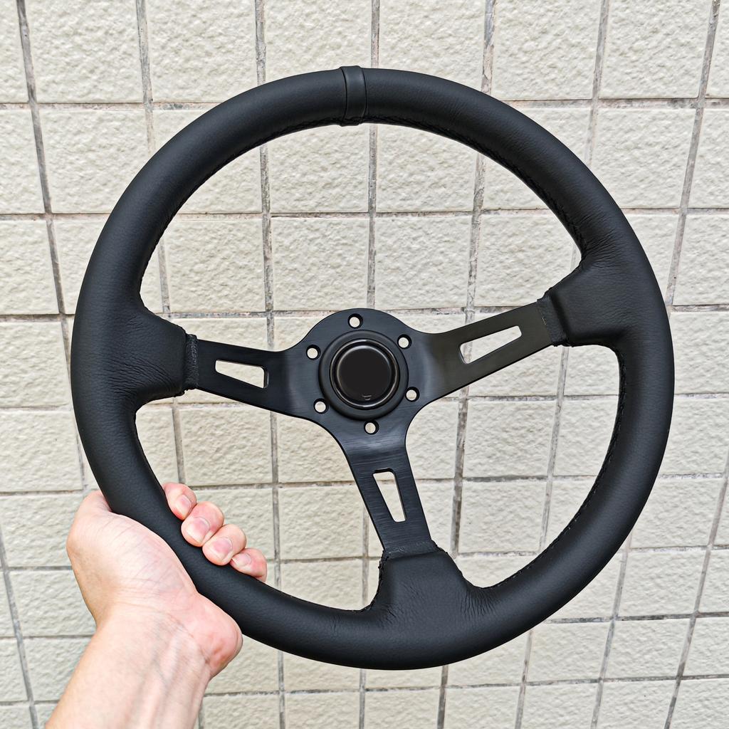JDM BLACK EDITION Steering Wheel Universal Modified Car Deep Dish Race Sports Steering Wheel