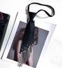 Korean Style Pearls Tie Black Decoration Shirt Tie Elegant Hand-beaded Long Necktie  Students