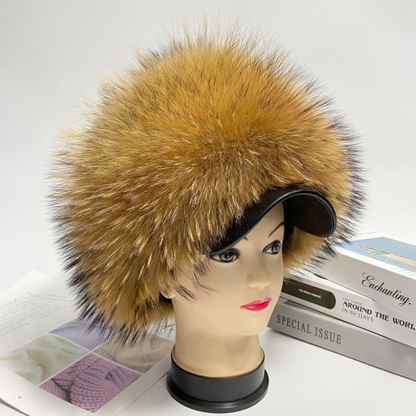 Liščí kožešinová čepice Dámské Načechraný okraj Zimní Teplá Sněhová čepice Dámská Outdoorová nadýchaná čepice Bomber Zimní Žena Čepice s kožešinovou čepicí