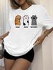 Women's Casual Short-sleeved Top Printed with Rock-paper-scissors and Cat Paw Patterns.women Clothing Fashion Summer Streetwear