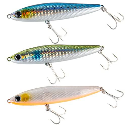 [Seiran Lure] Seabass Lure Sinking Pencil 85s 20g Sinking Pencil for Bluefish and Flounder, Long Casting Distance, Equipped with ST-46 Hooks