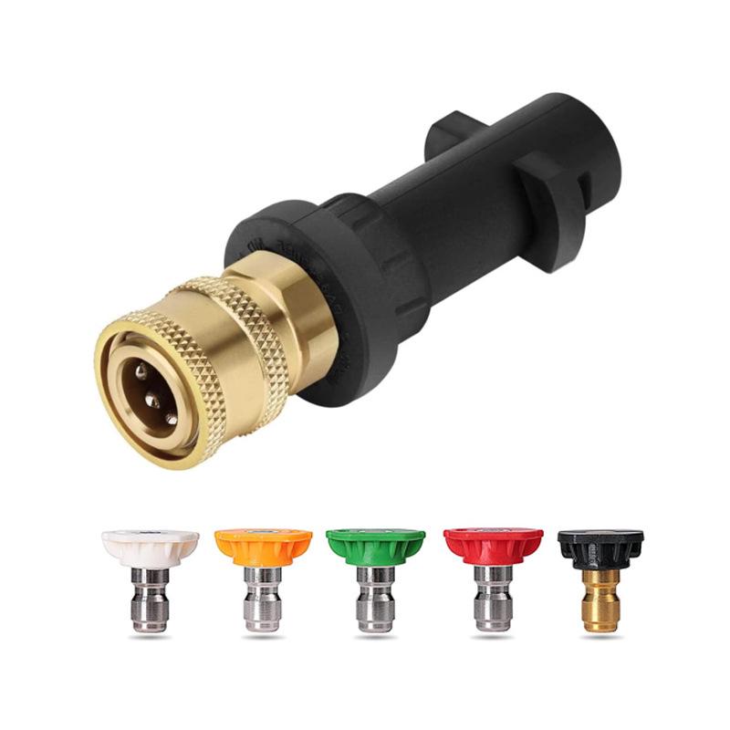 Karcher K2-K7 Hochdruckreiniger-Schnellanschluss-Kupferadapter mit 5-Farben-Düsensatz