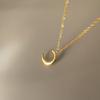 Mond-Halskette aus Titanstahl, Minimalistischer Halbmond-Anhänger Choker