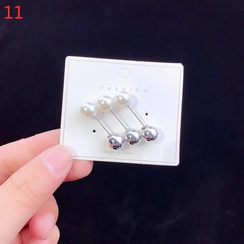 Crystal Brooches Waist Buckle Cardigan Jeans Anti-fade Brooch Pins Women Sweater Coat Anti Fall Pearls Clothes Pin Decoration