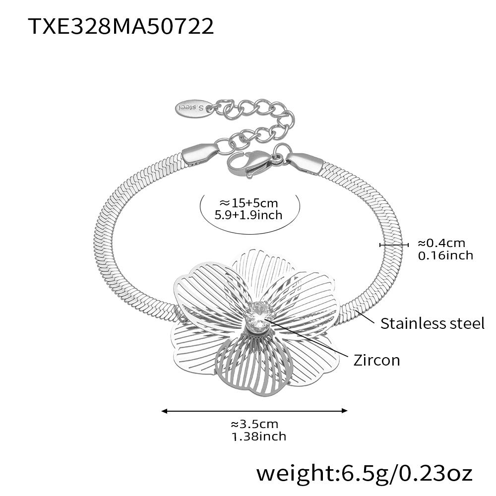 Flower Earrings Necklace Bracelet Ring In Stainless Steel Herringbone Chain Necklaces Bracelets Tassel Stud Earring For Women