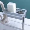 Kitchen Sink Faucet Clip Drain Rack Gray Multi-Function Double-Layer Reinforced PP Material Flexible Rotation Sink Storage