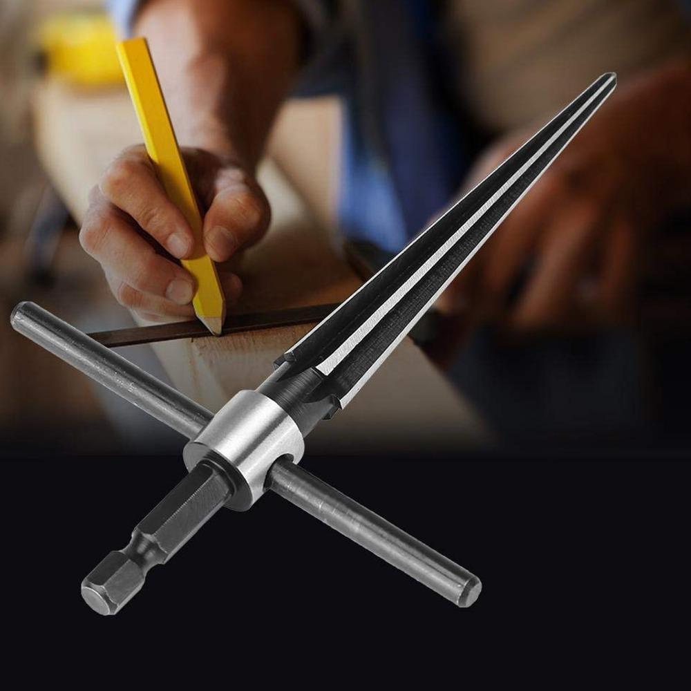 2PCS Handheld 3-13mm Tapered Reamer 5-16mm Chamfer Reaming T Handle Reamer T-Shank Hand Reamer For Wood and Plastic